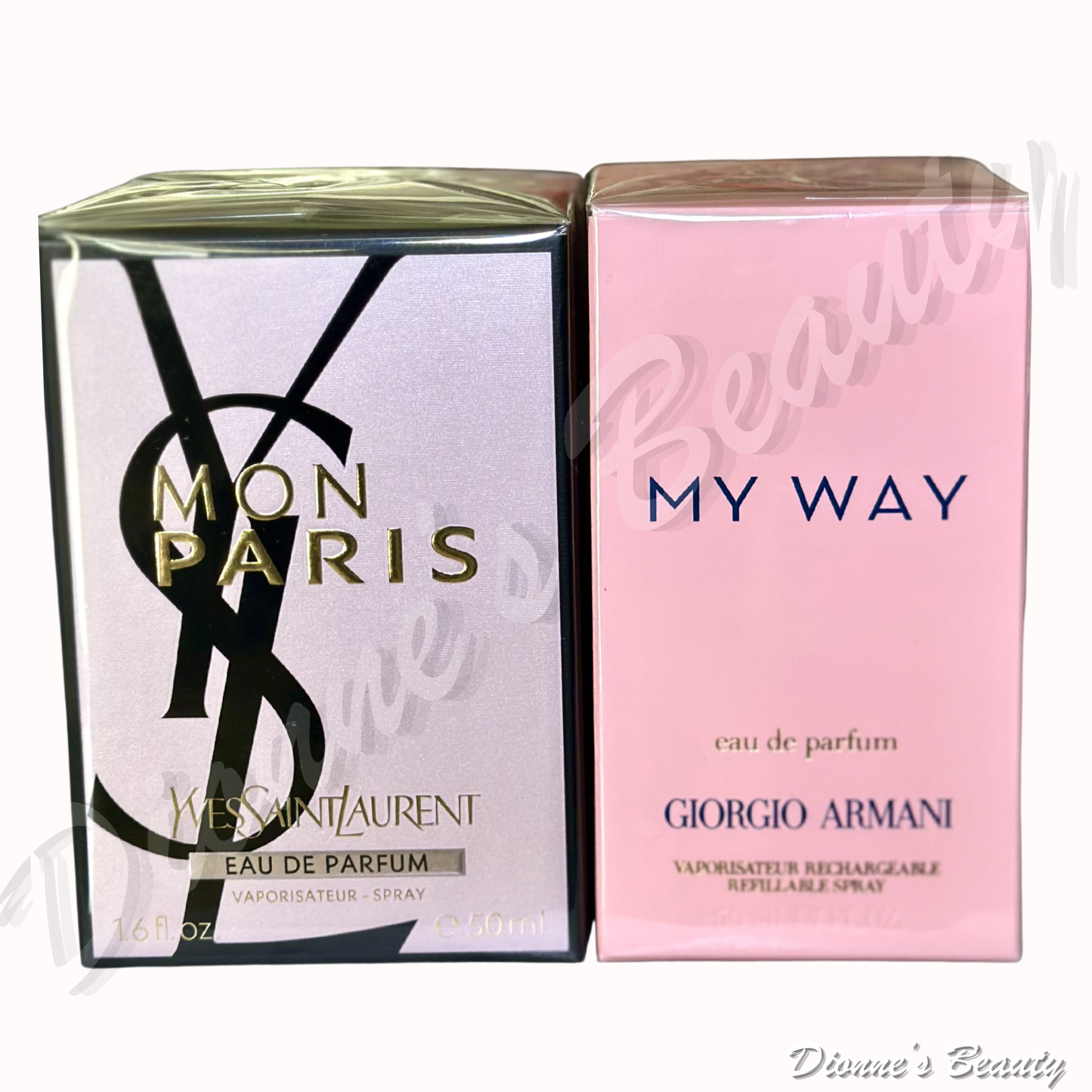 Signature Designer Duo (YSL Mon Paris EDP for Women 1.6Oz + Giorgio Armani My Way EDP 1.7Oz)for Women