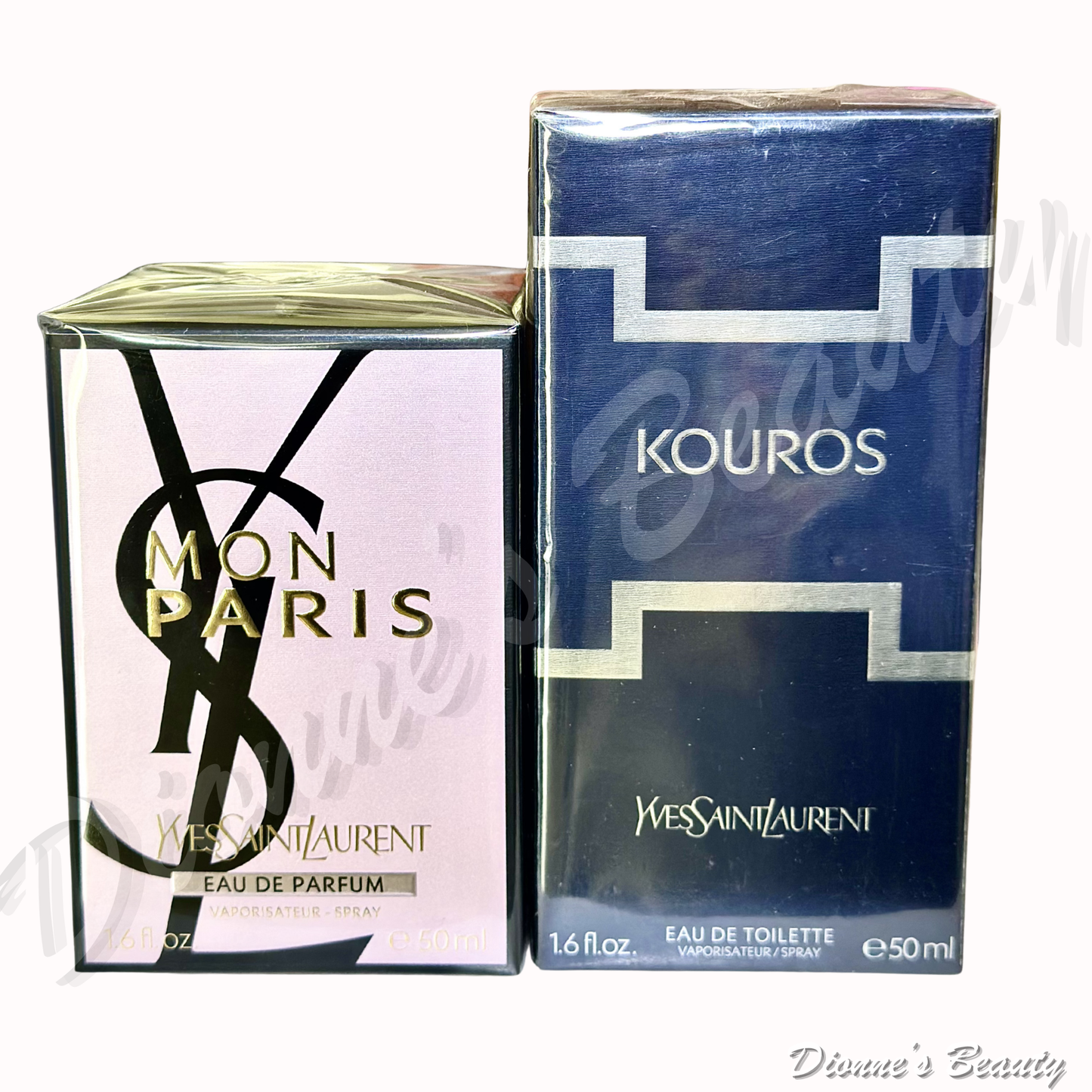 His & Hers Timeless Fragrance Set #2 (YSL Mon Paris EDP for Women 1.6Oz + YSL Kouros EDT for Men 1.6Oz)
