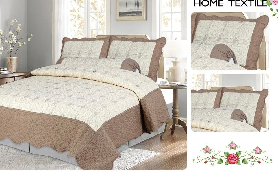 Microfiber 3 Piece Set Bedspread for a Cozy Night's Sleep