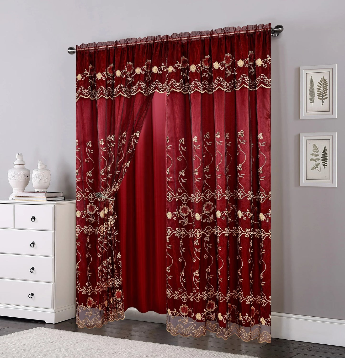 Embroidery Voile Sheer Curtains for Home Decor