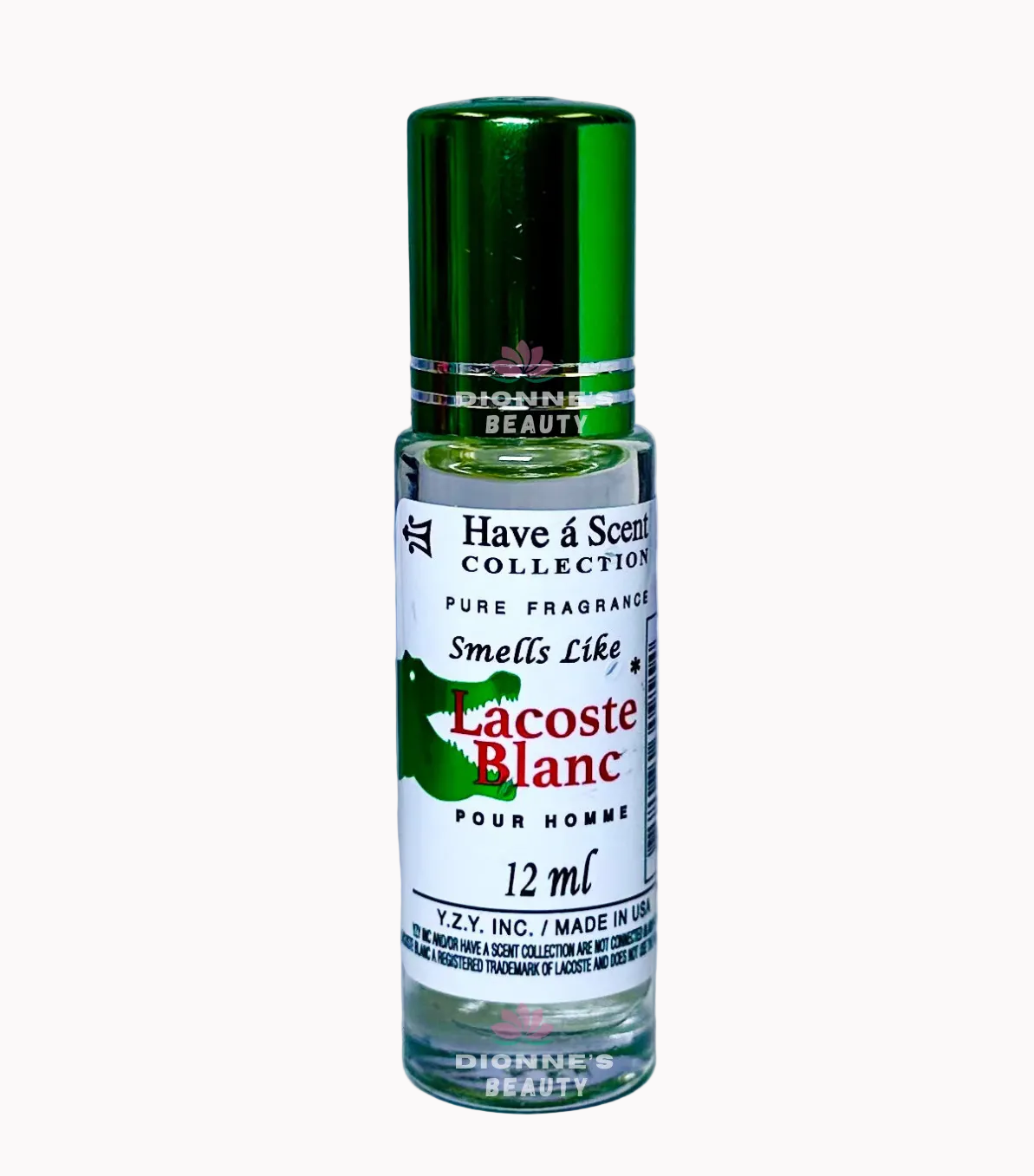 Have a Scent Collection Pure Fragrance Smells Like "Lacoste Blanc" Pour Homme Roll On Oils 12ml