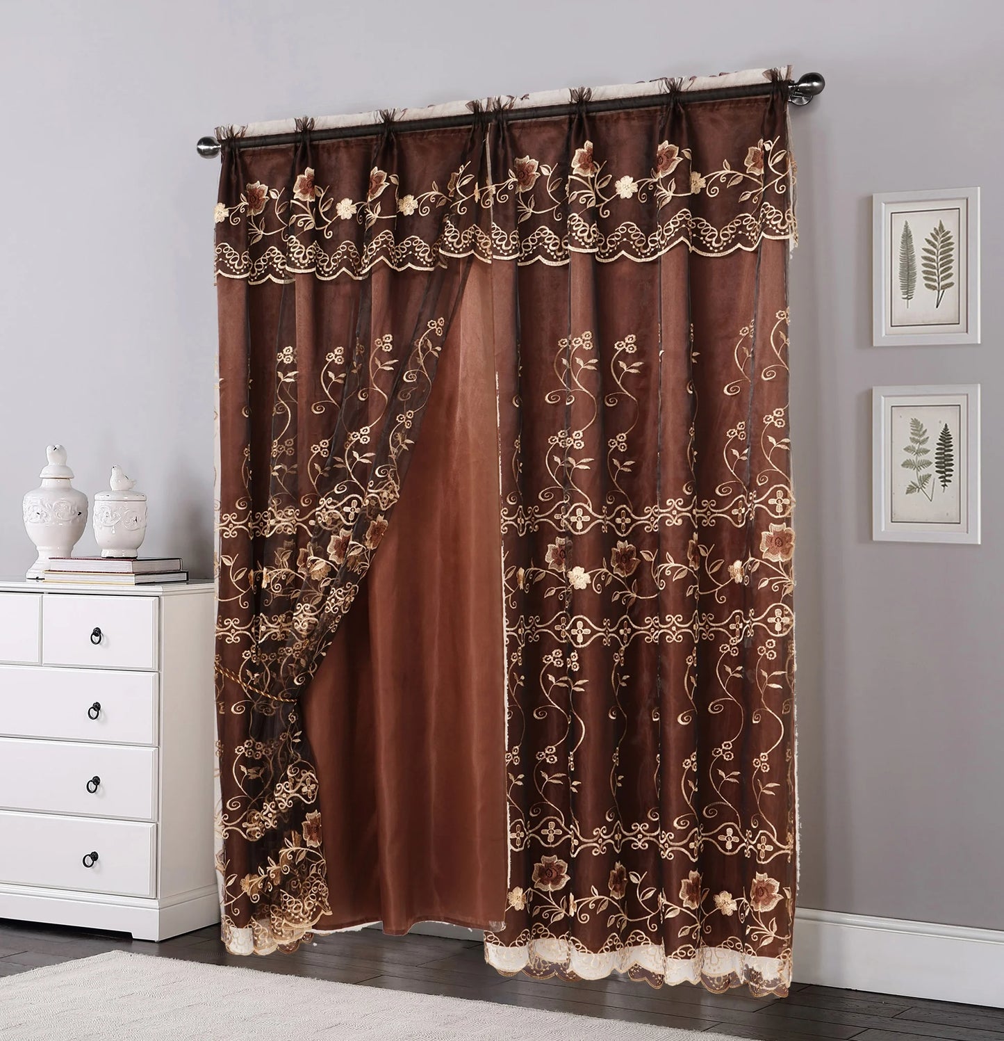Embroidery Voile Sheer Curtains for Home Decor