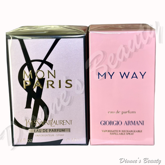 Signature Designer Duo (YSL Mon Paris EDP for Women 1.6Oz + Giorgio Armani My Way EDP 1.7Oz)for Women