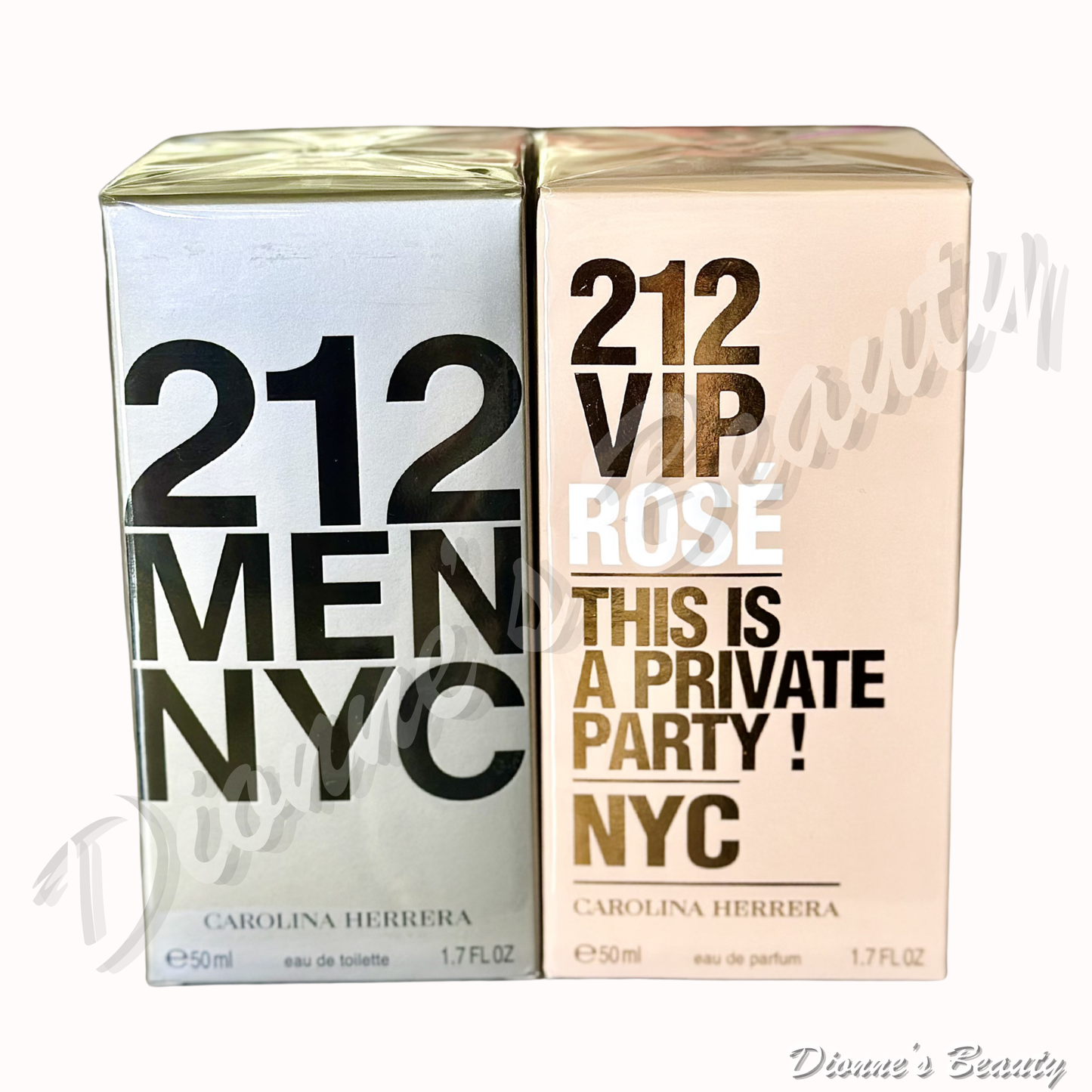 His and Hers Timeless Fragrance #3 (Carolina Herrera 212 Men NYC EDT 1.7Oz + VIP Rosé EDP for Women 1.7Oz)