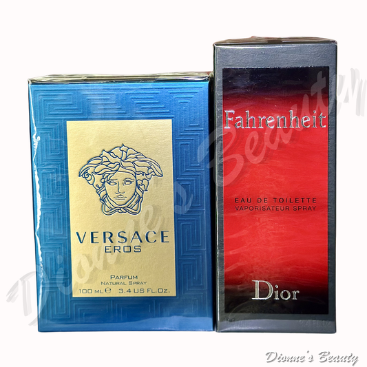 Luxury Scent Icons #2 (Versace Eros Parfum for Men 3.4Oz + Dior Fahrenheit EDT for Men 3.4Oz)