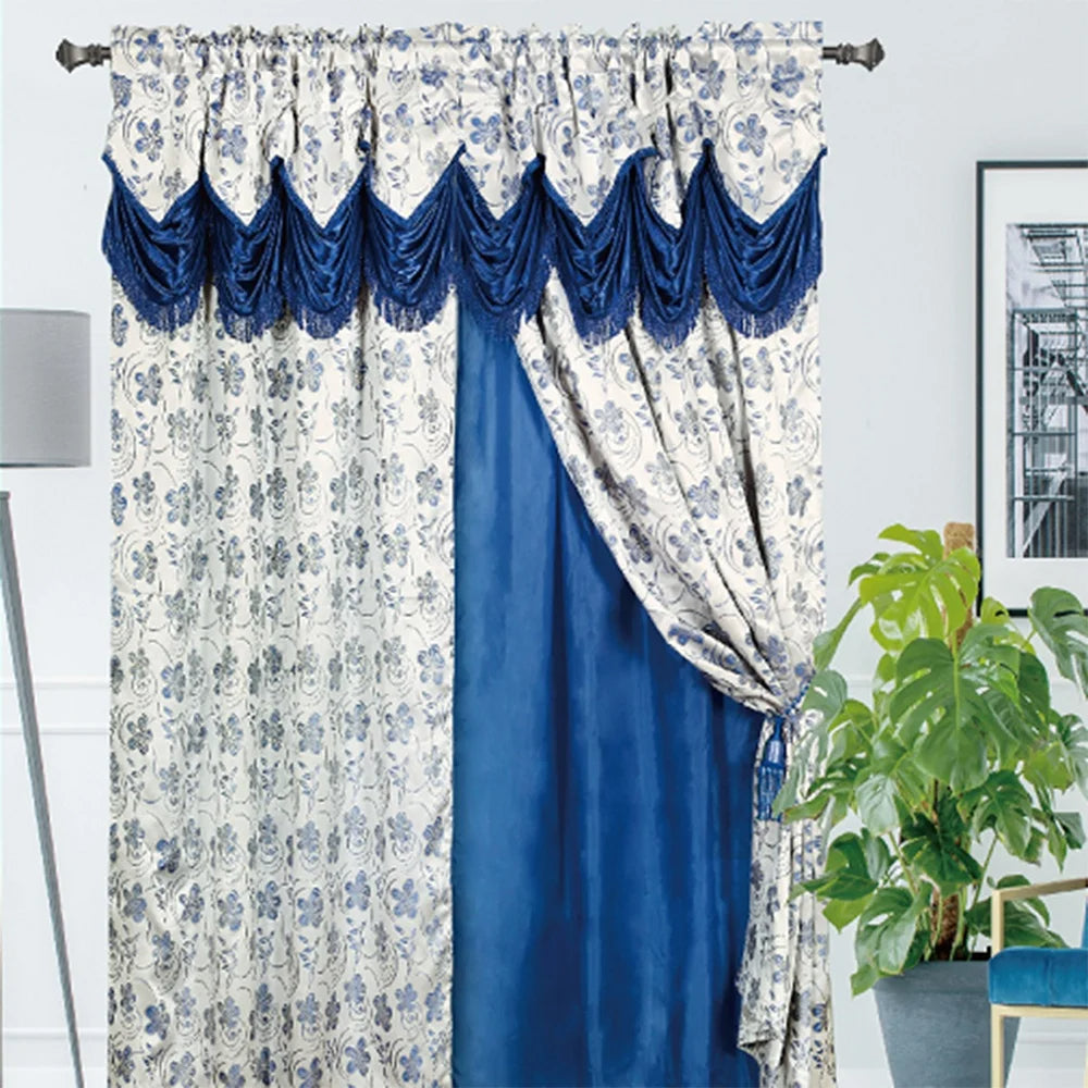 Floral Blackout Curtain for Home Decor - Polyester Material