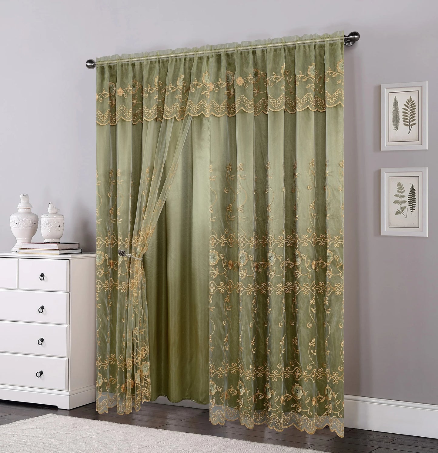 Embroidery Voile Sheer Curtains for Home Decor