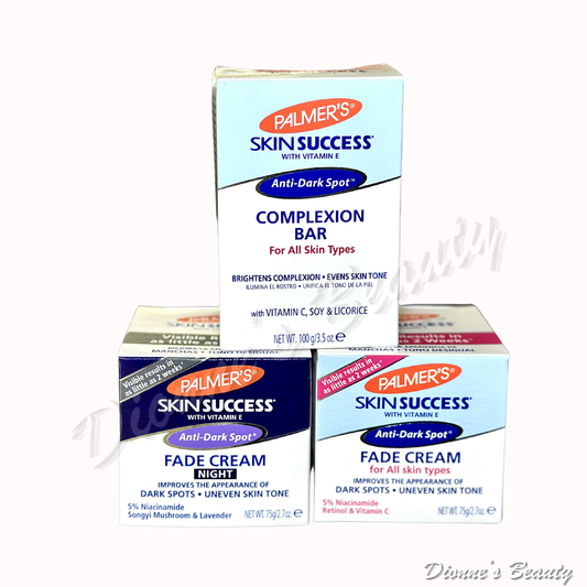 Complexion Clarity Kit #1 (Palmer's Complexion Bar Soap 3.5Oz + Palmer's Skin Success Fade Cream Night 2.7Oz + Palmer's Skin Success Fade Cream 2.70Oz)