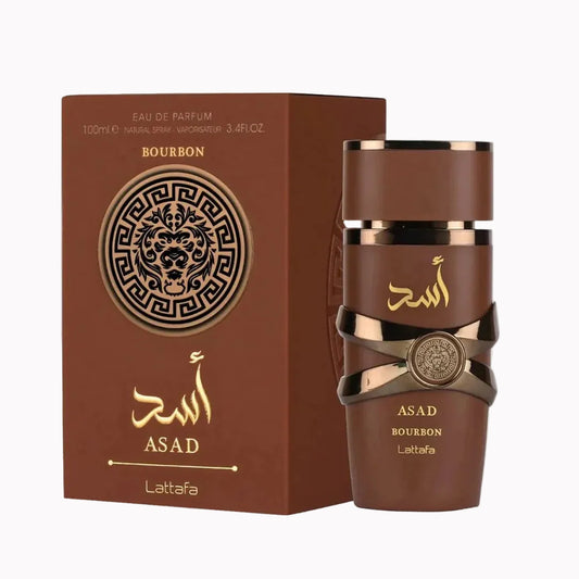 Lattafa Asad Bourbon for Unisex Eau de Parfum Spray, 3.4 Ounce / 100 ml