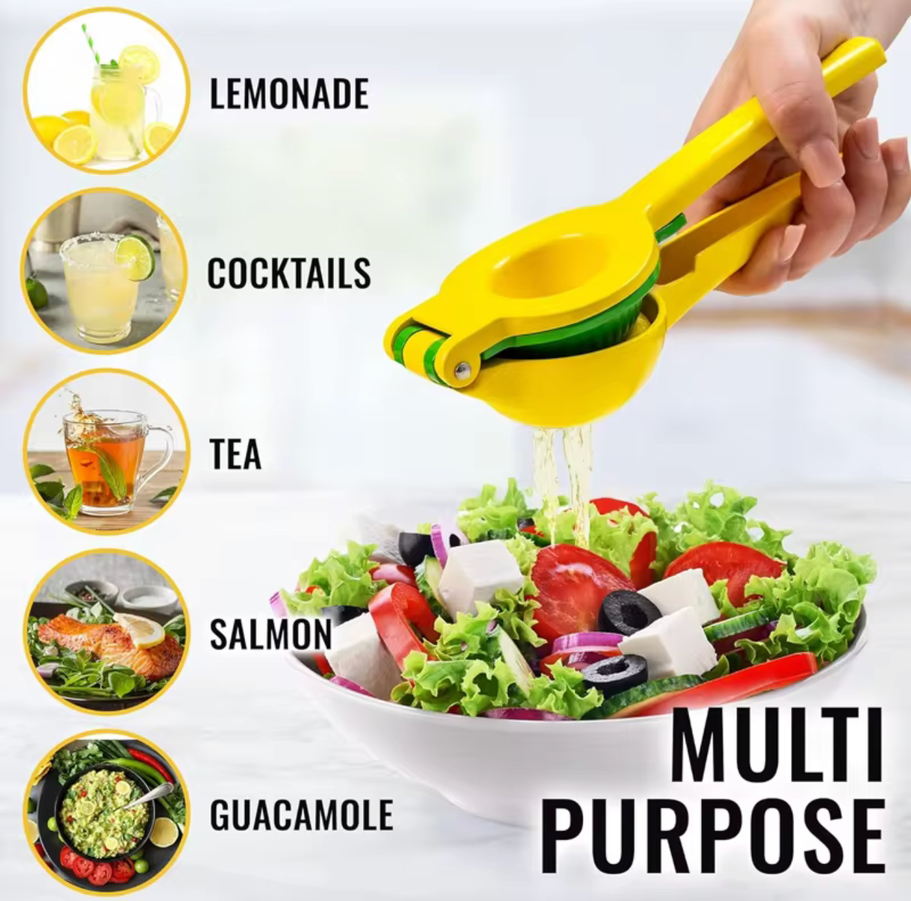 2 in 1 Handheld Metal Lemon Juicer Press Kitchen Hand Lime and Lemon Squeezer