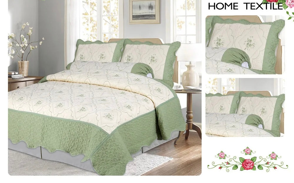 Microfiber 3 Piece Set Bedspread for a Cozy Night's Sleep