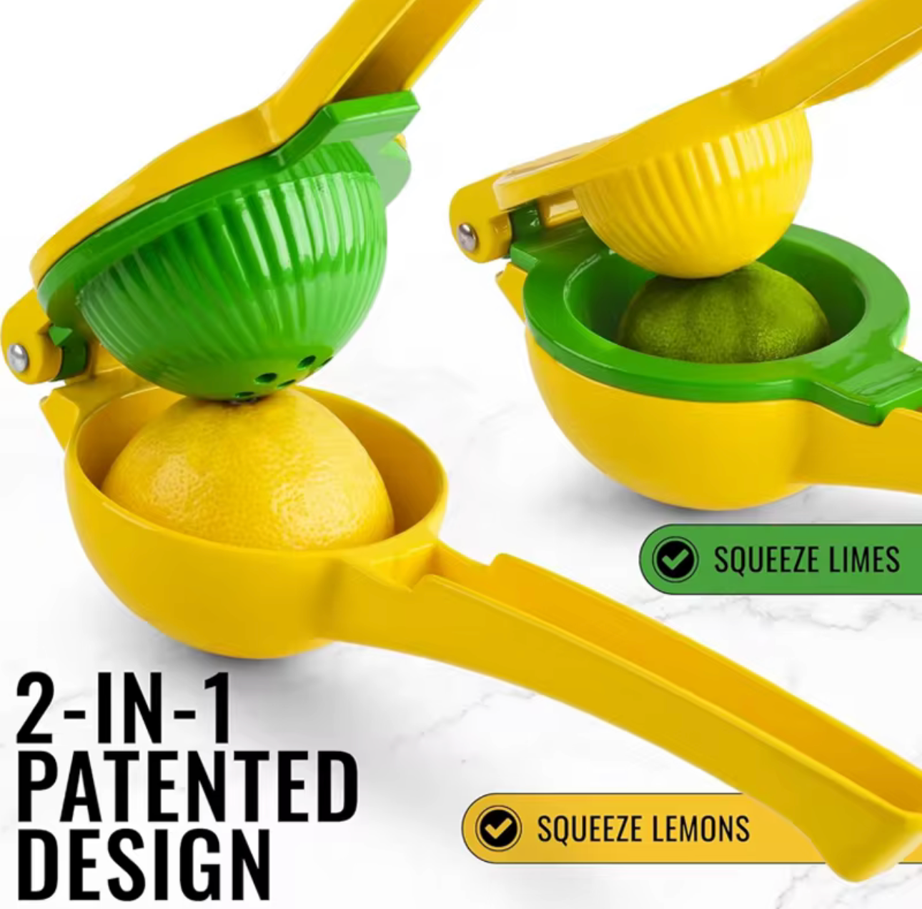 2 in 1 Handheld Metal Lemon Juicer Press Kitchen Hand Lime and Lemon Squeezer