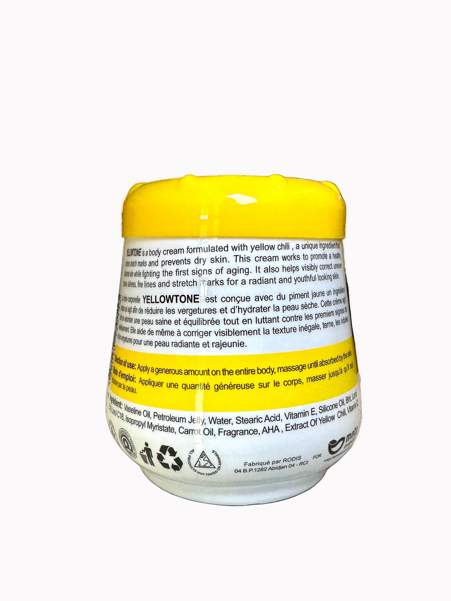 Yellow Tone Body Cream with Vitamin C & E