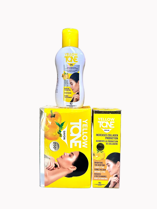 Yellow Tone Skincare Set (Soap 200g + Face Serum 30ml + Body Oil 60ml)