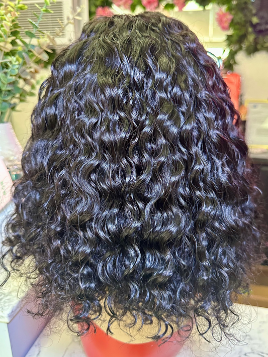 12A 13X4 Brazilian Water Wave Short Bob Lace Front Hair Wig