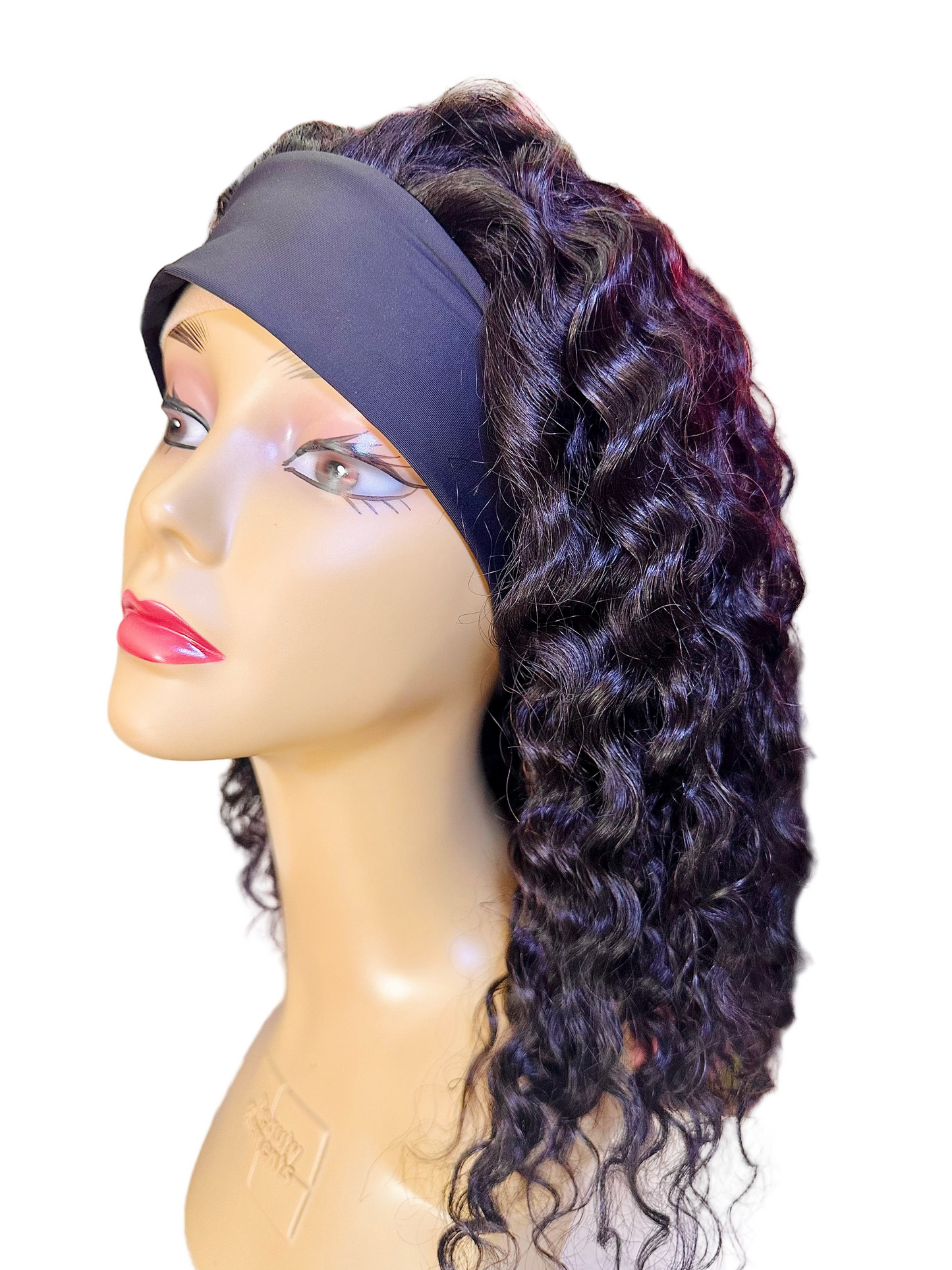 12A 13X4 Brazilian Water Wave Headband Bob Lacefront Hair Wig